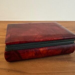 Vintage Italian Red Alabaster Jewelry Chest